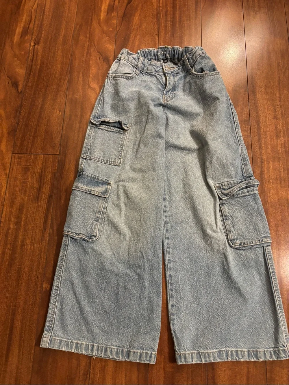 Girls Wide Leg Jeans With Side Pockets Size 8